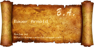 Bauer Arnold névjegykártya